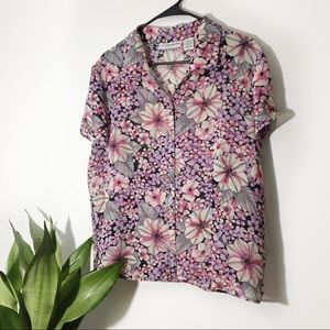 Sag Harbor Petite | Floral Button Down Size PXL